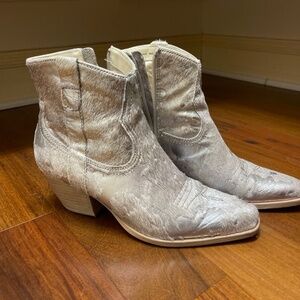Dolce Vita Cowhide Booties - Silver